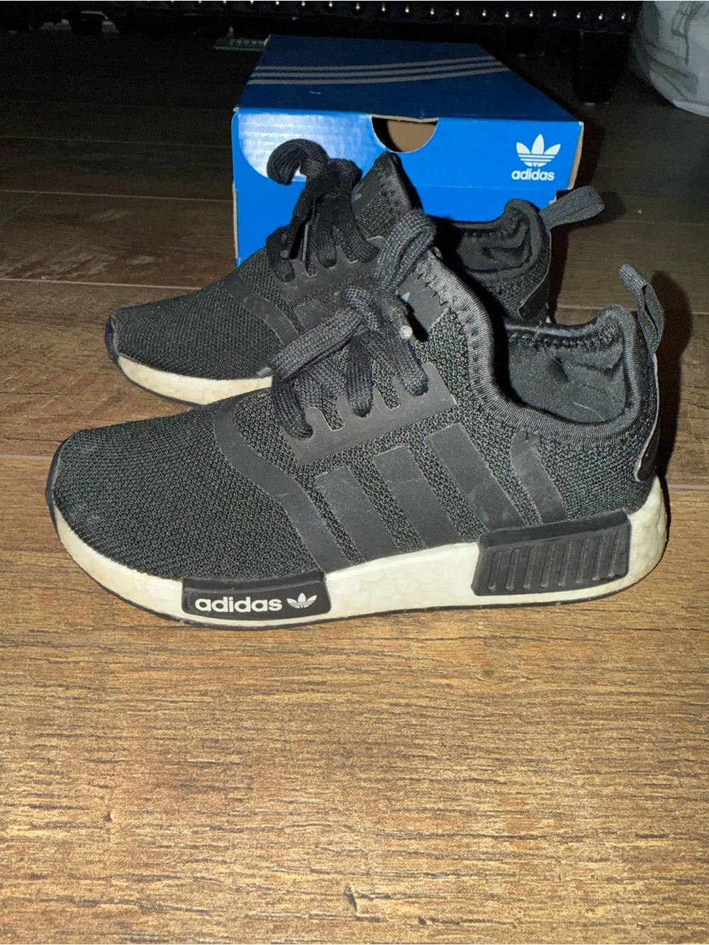 adidas Kids Black and White NMD-Style Slip-On Sneakers